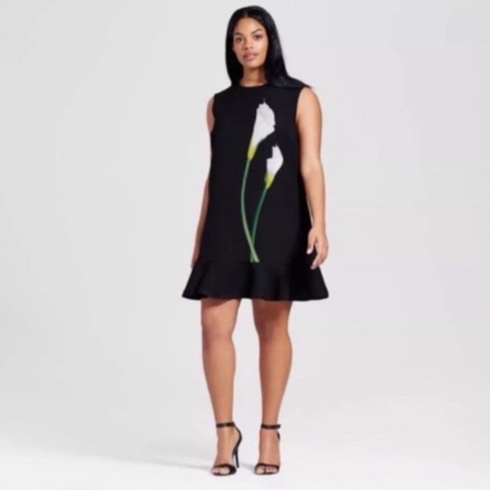 VICTORIA BECKHAM For Target Calla Lily ruffled hem dress size 2X